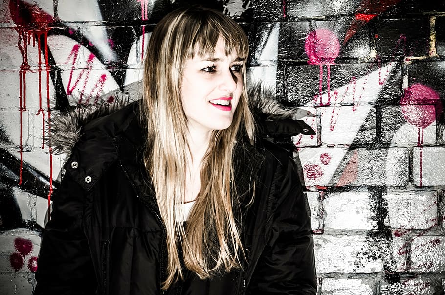 woman standing beside wall, burlesque, models, girl, pretty HD wallpaper