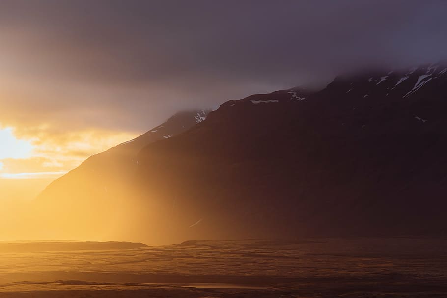 landscape, mountains, nature, sky, snow, sunlight, sunset, scenics HD wallpaper
