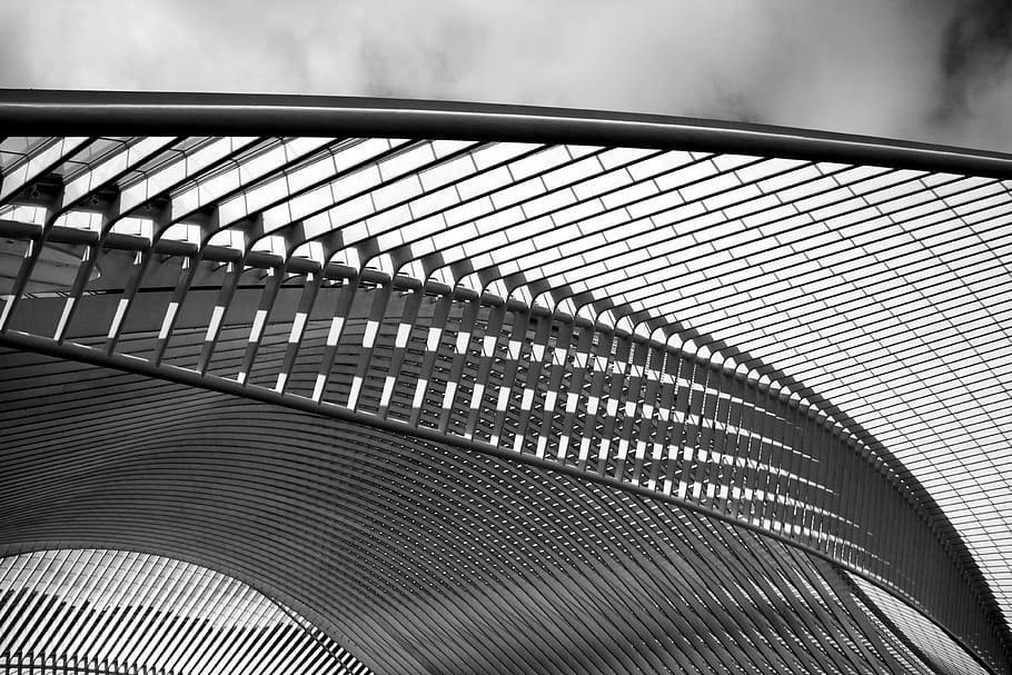 architectural photograph of metal structure, santiago calatrava