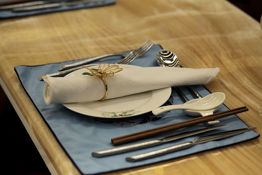 tableware, knife and fork, still life, indoors, food and drink HD wallpaper