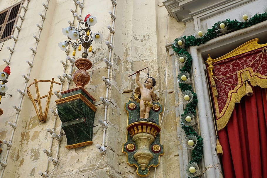 malta, valetta, city, church, island, angel, holy, religion HD wallpaper