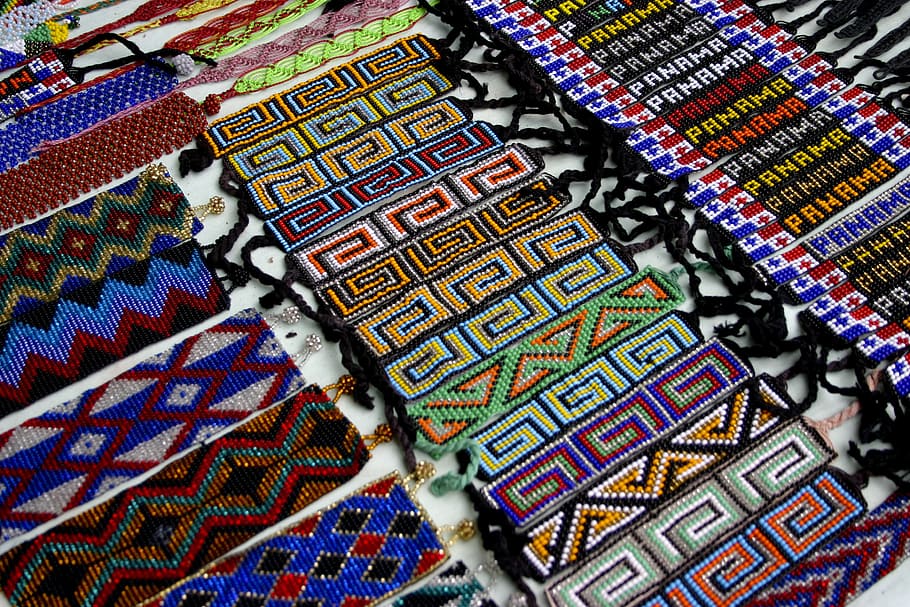 souvenir, panama, kuna, indios, hand labor, textile, pattern HD wallpaper