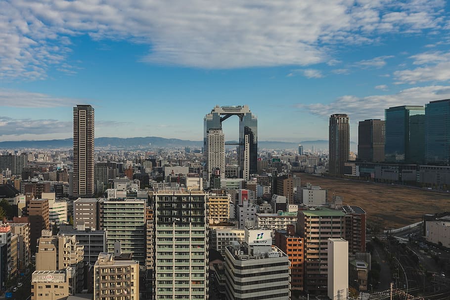 aerial view of city, photo of cityscape during daytime, skyline, HD wallpaper