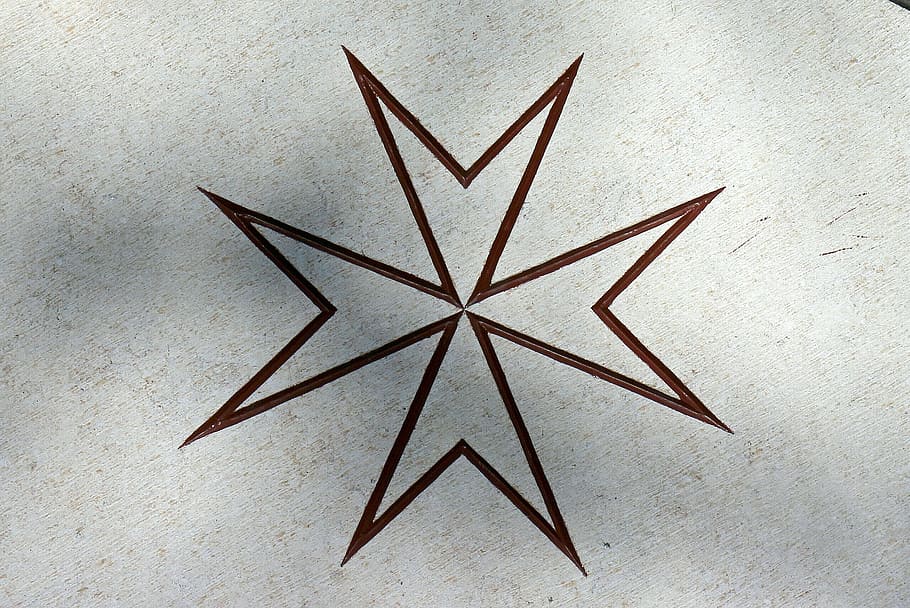 relief, cross, maltese cross, amalfikreuz, stone, star shape, HD wallpaper