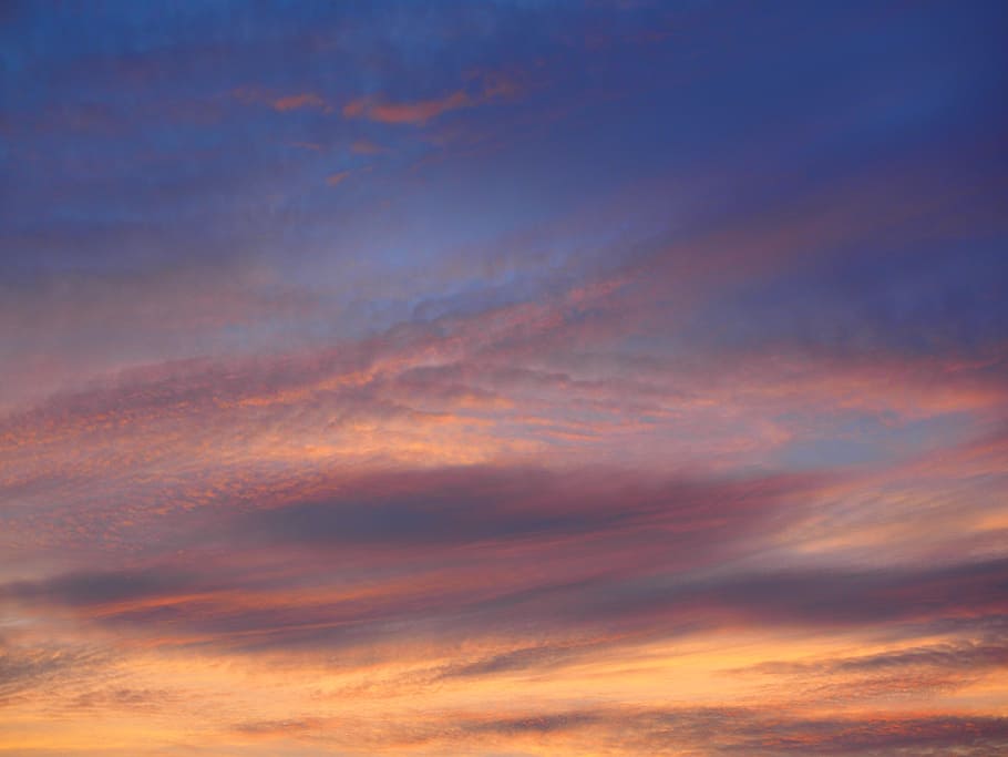 sunset, afterglow, evening sky, clouds, abendstimmung, romance HD wallpaper