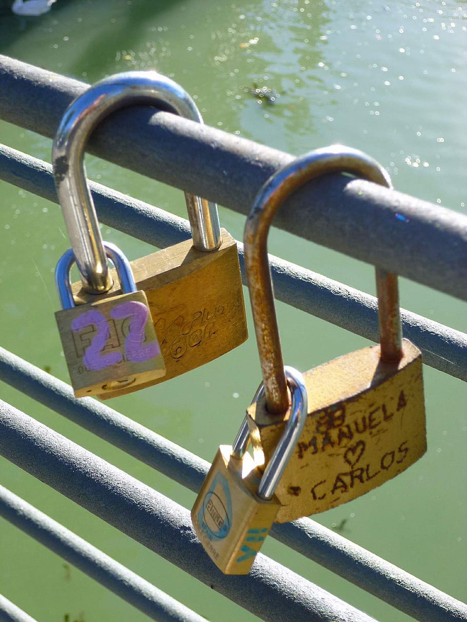 padlock, padlocks, security, protection, safety, bridge, message HD wallpaper
