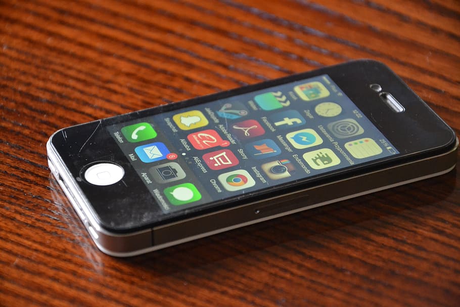 iphone, iphone 4, black, cell, cellular phone, smartphone, smarphone HD wallpaper