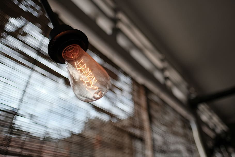 shallow focus photo of light bulb, turn-on bulb, linear, bokeh HD wallpaper