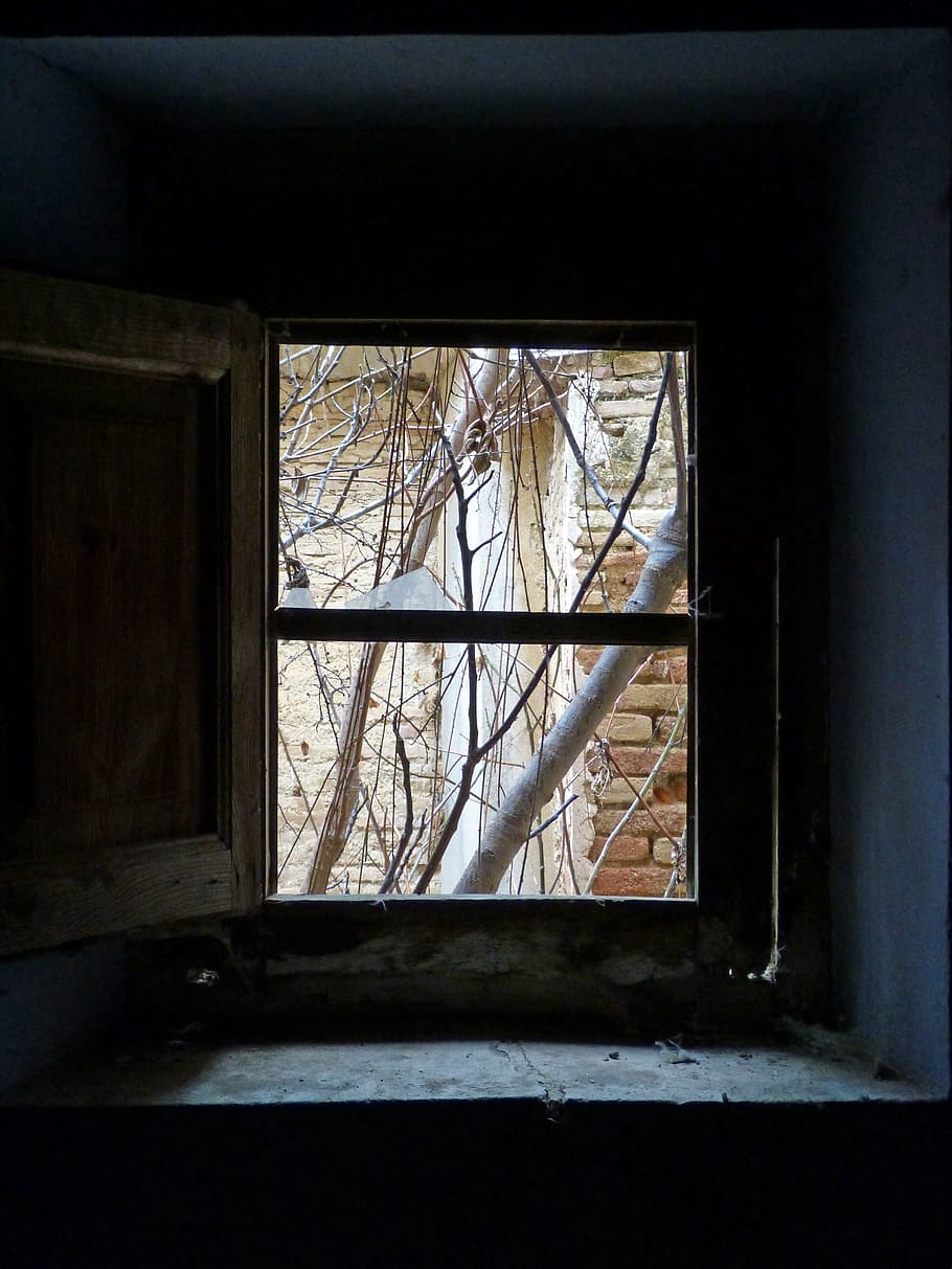 window, abandoned, symbol, abandonment, indoors, architecture HD wallpaper
