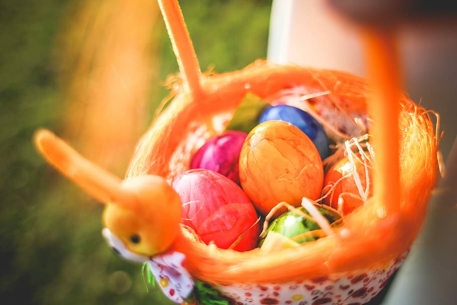 Colorful Easter Eggs, easter bunny, tradition, traditional, food, HD wallpaper