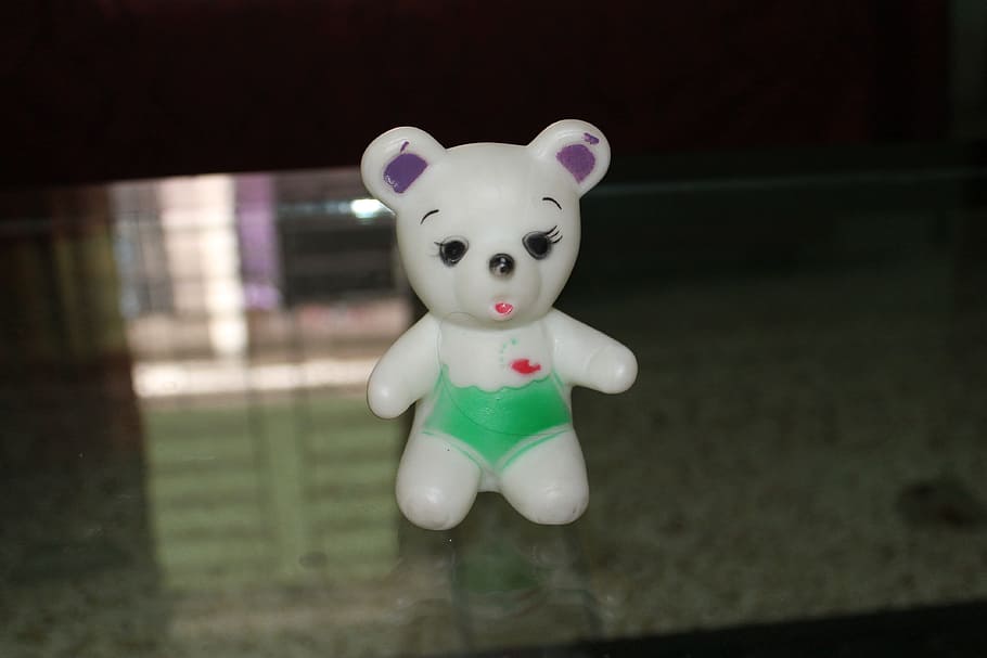 white bear ceramic figurine on glass surface, Toy, Panda, Cub HD wallpaper