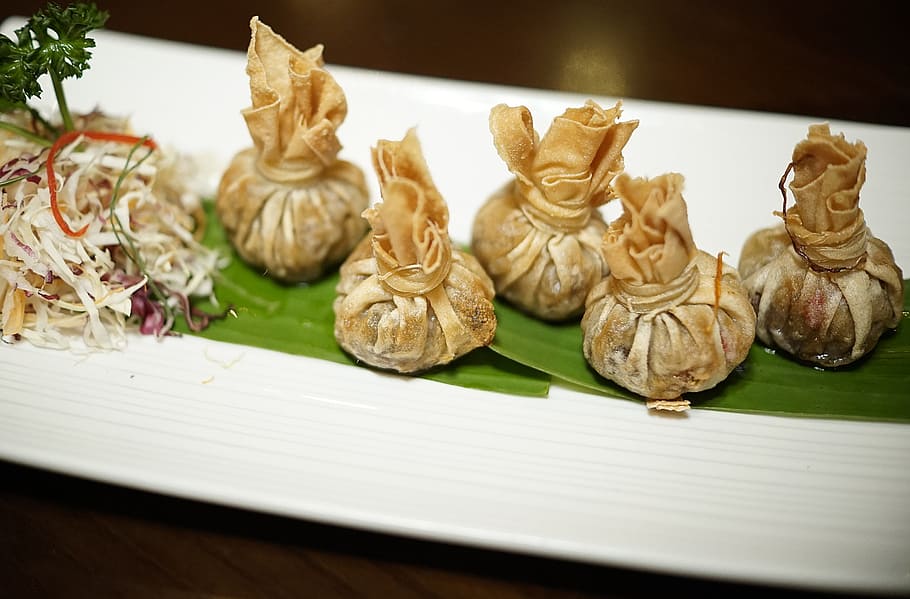Dumpling, Spring Rolls, Deep Fried, Dim, asian, chinese, restaurant HD wallpaper
