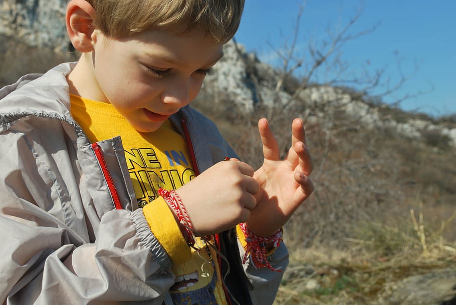 Boy, Ladybug, Learning, Nature, observe, happy, outside, exploring HD wallpaper
