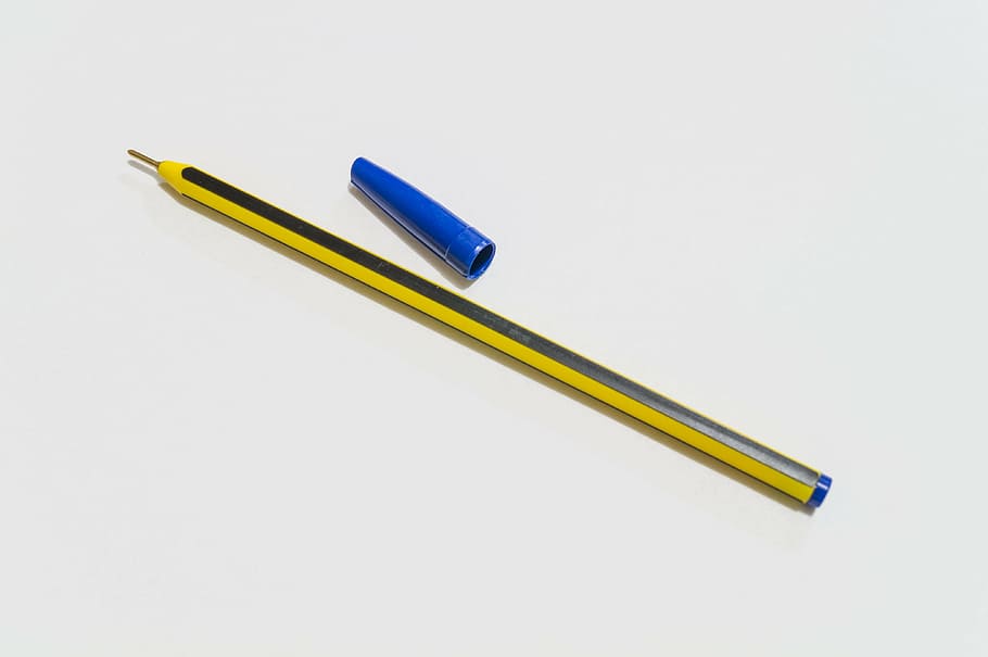 pen, sheet, stopper, biro, ball pen, office, white background HD wallpaper