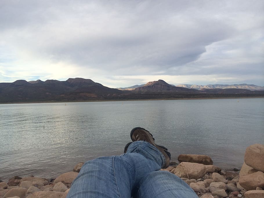 landscape, relaxing, cloudy, mountain, lake, lake roosevelt HD wallpaper