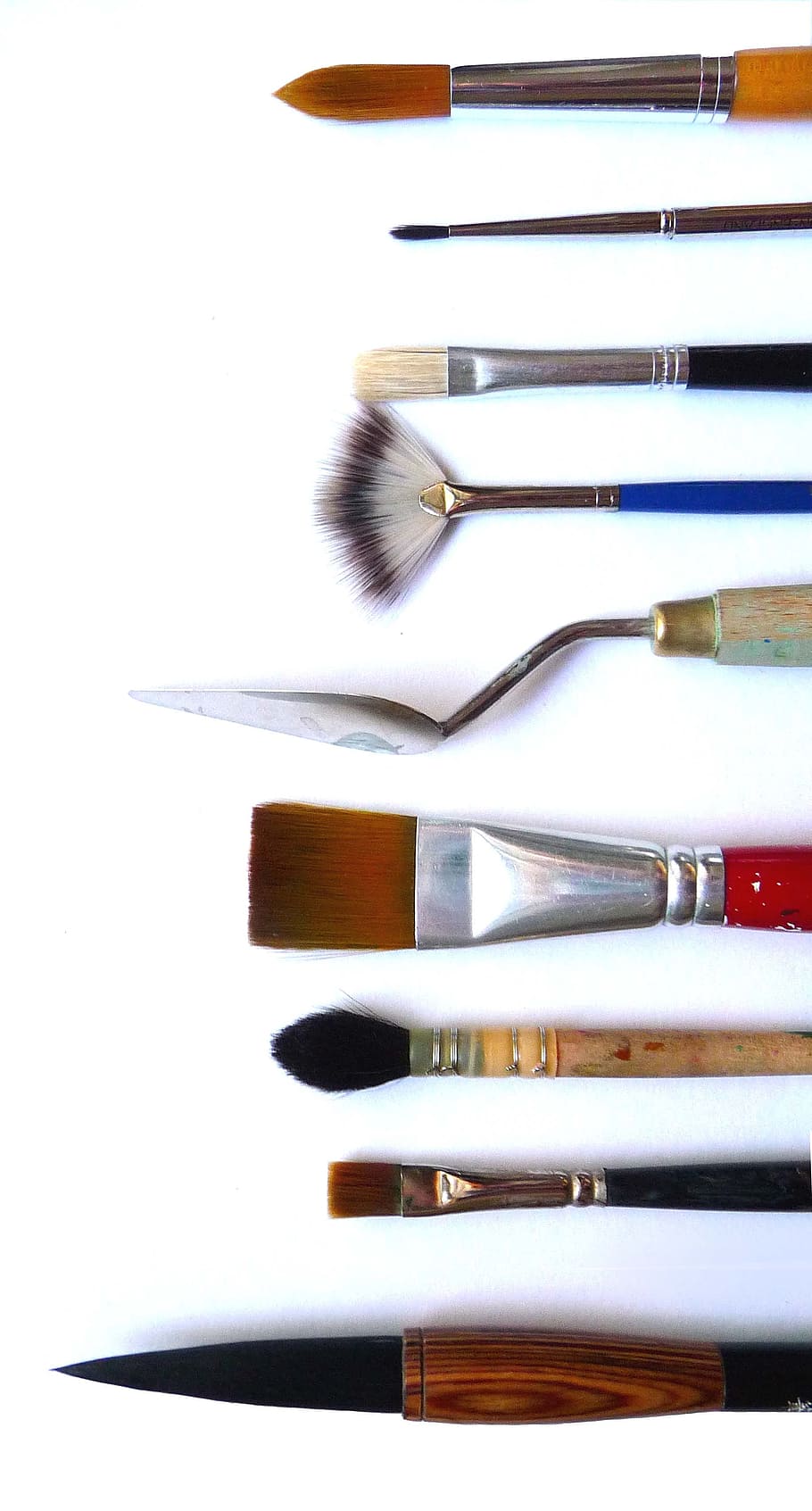 painting brush set, type, art, studio shot, white background HD wallpaper