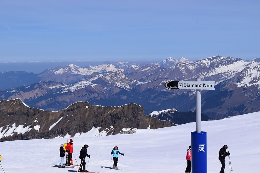 mountain, alps, snowboarding, alpine, winter, scenery, landscape HD wallpaper