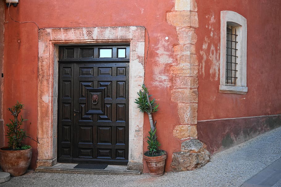 door, input, home, architecture, old house, facade, colourful houses HD wallpaper