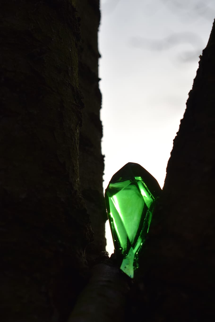 nature, stone, green color, sky, outdoors, no people, silhouette HD wallpaper