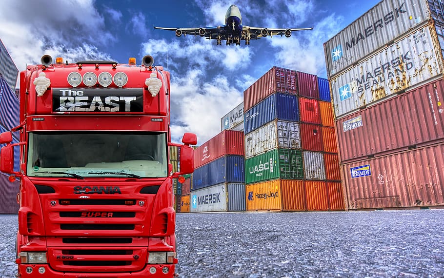Hd Wallpaper Logistics Truck Container Plane Shipping Supply Chain Wallpaper Flare