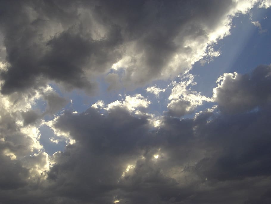 clouds, sky, light, sun, rays, sunbeam, lichtspiel, cloud - sky HD wallpaper