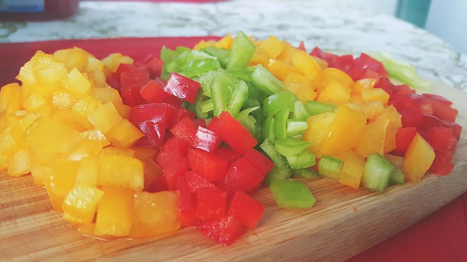 chopping, board, tomato, vegetable, food, salad, dish, food and drink HD wallpaper