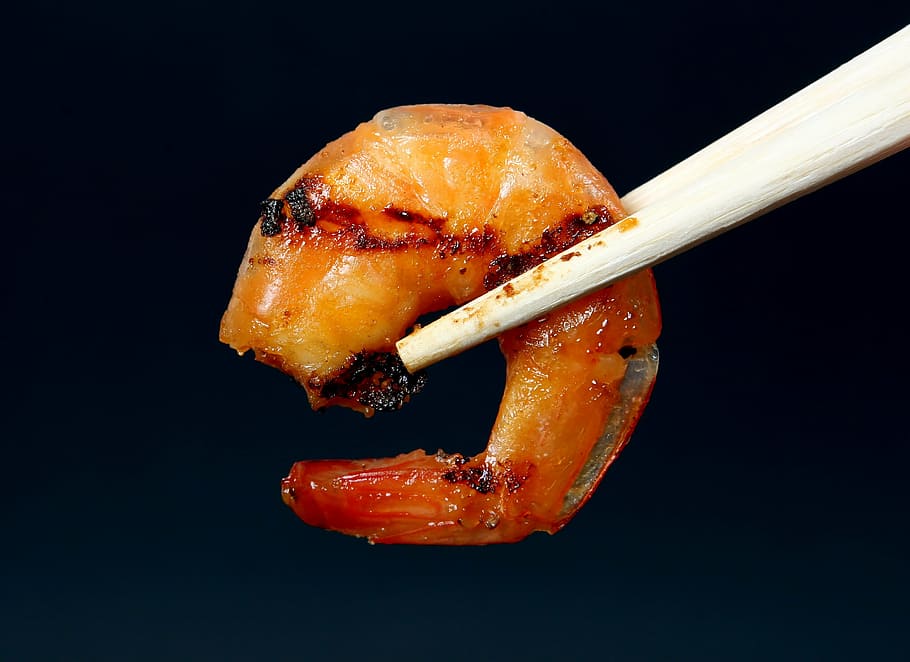 fried shrimp, asian, barbeque, black, chinese, chop, colorful, HD wallpaper