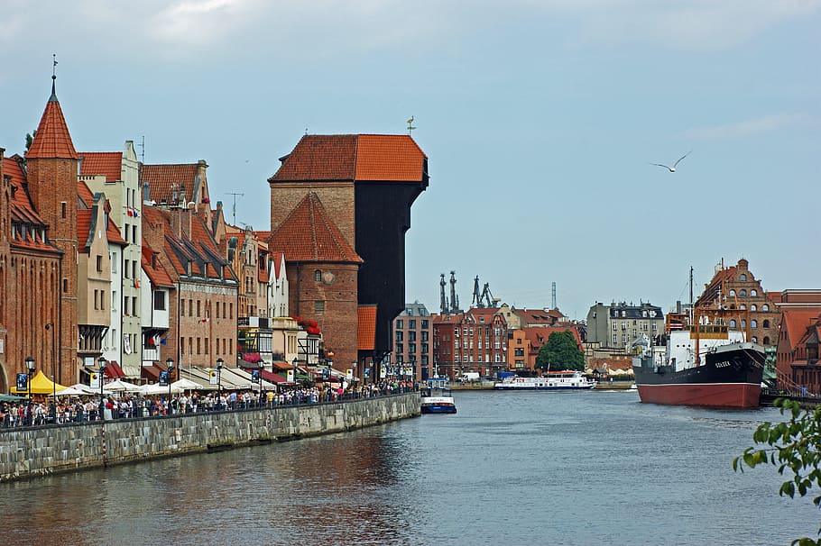Gdańsk, Motlawa, River, sołdek, the old town, tourism, city, HD wallpaper