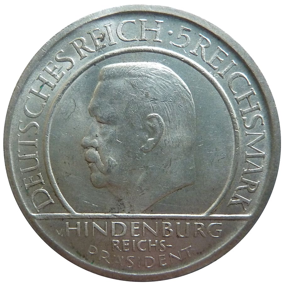 reichsmark, hindenburg, weimar republic, coin, money, numismatics, HD wallpaper