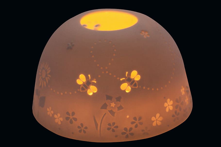 windlight, tealight, porcelain, candle, bright, candlelight HD wallpaper