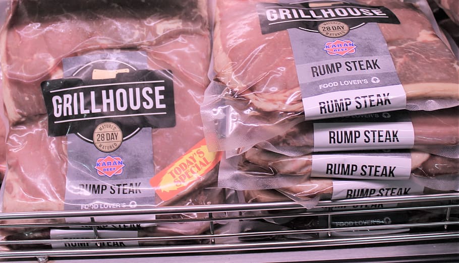 beef, refrigerator, meat, rump, grill, protein, package, cooler HD wallpaper