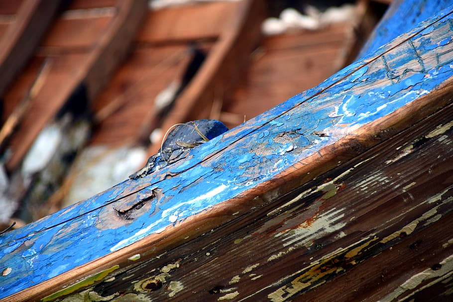 Old, Morsch, Boot, Boat, Rotten, old boat, rotten boat, close HD wallpaper