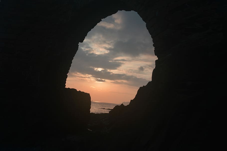 Bridge, Ark, Sunset, Cloud, Sea, Ocean, brittany, france, water HD wallpaper