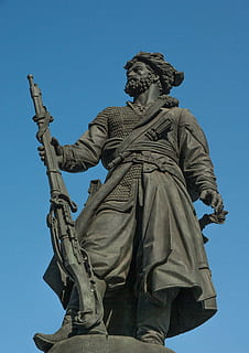 irkutsk, cossack, soldier, statue, sculpture, human representation HD wallpaper