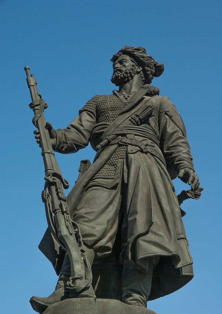irkutsk, cossack, soldier, statue, sculpture, human representation HD wallpaper
