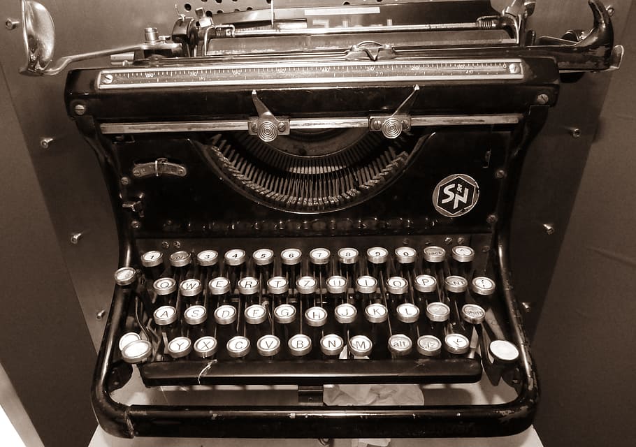 black and gray typewriter, machine, writing, book, monument HD wallpaper