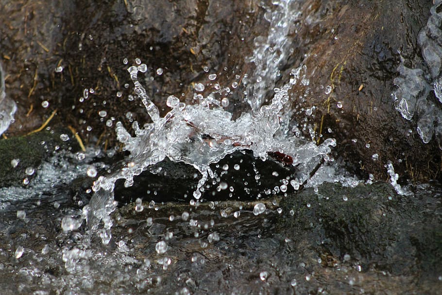 waterfall, splash, cascade, splashing, drops, motion, liquid HD wallpaper
