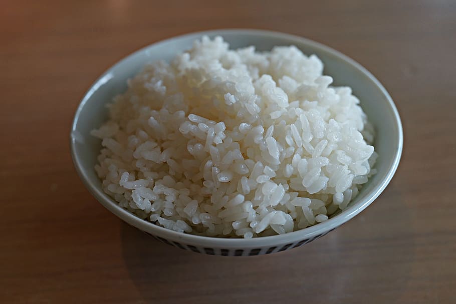 rice dish, white rice, japanese meal, restaurant, cuisine, food, HD wallpaper
