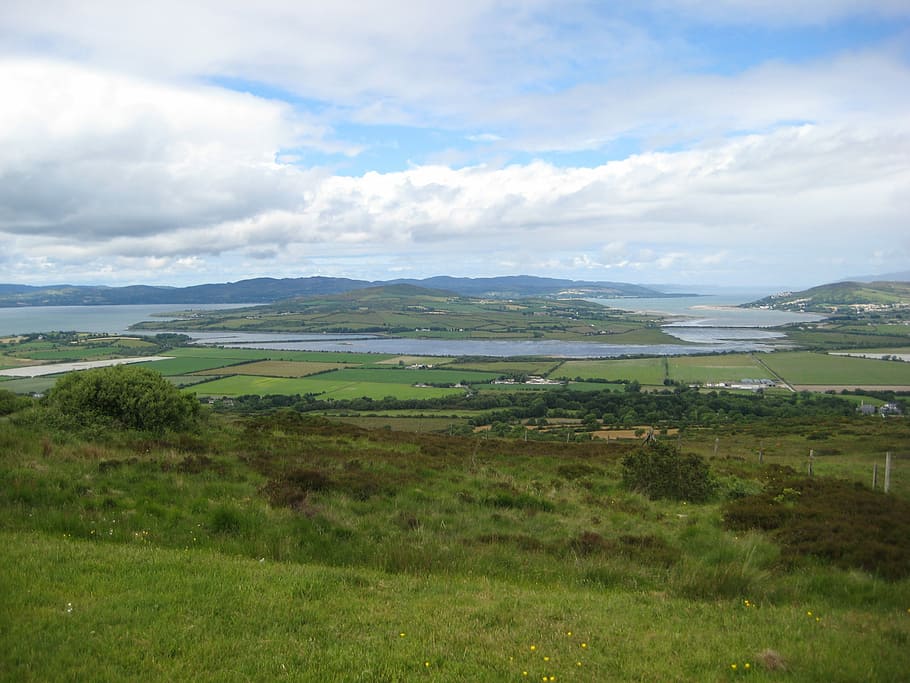 Inch Island, Donegal, Ireland, countryside, fields, landscape, HD wallpaper