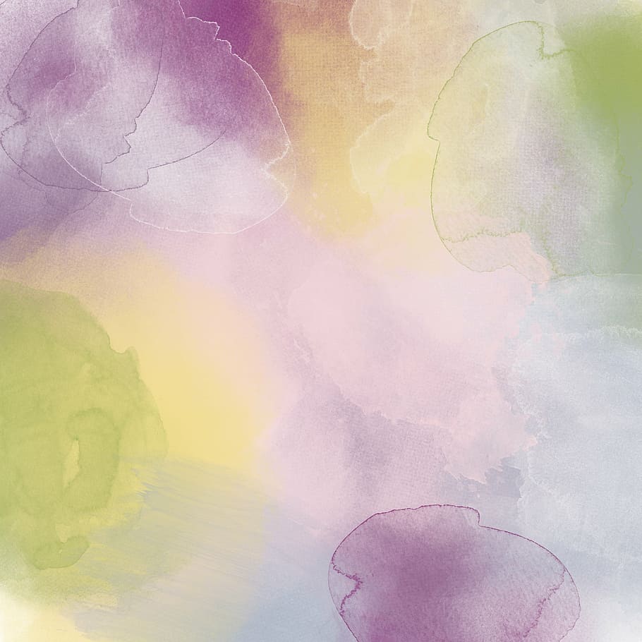 white, yellow, and purple abstract painting, watercolor, watercolour, HD wallpaper