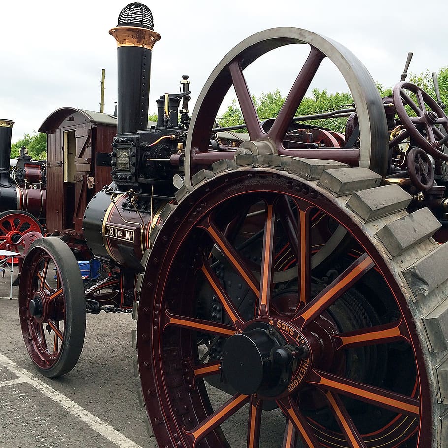 tractor, steam, old, machine, industrial, vehicle, antique HD wallpaper