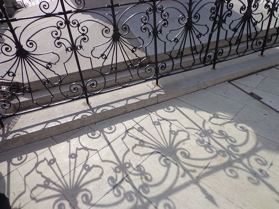 Railing, Texture, Iron, Decoration, shadow, design, pattern HD wallpaper
