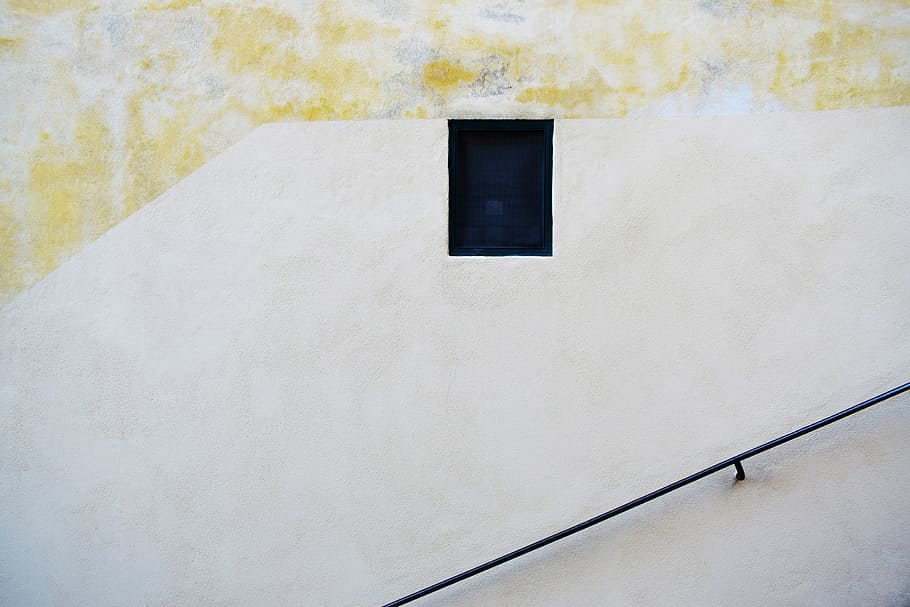 untitled, wall, rail, window, black, yellow, texture, minimal HD wallpaper