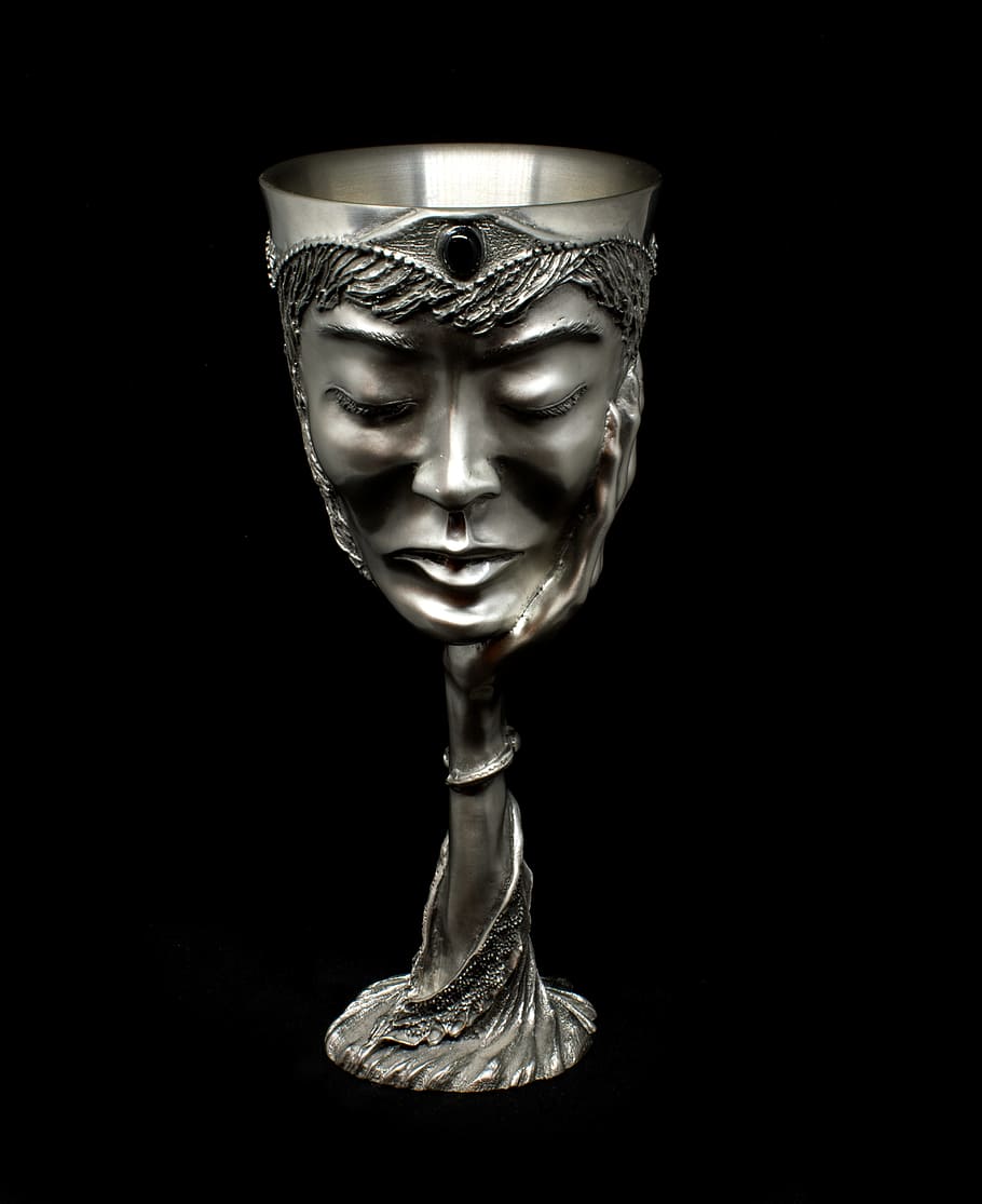 focus photo of gray footed vase, Pewter, Goblet, Old, Cup, Metal HD wallpaper