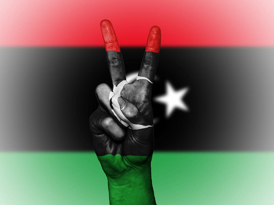 libya, peace, hand, nation, background, banner, colors, country HD wallpaper