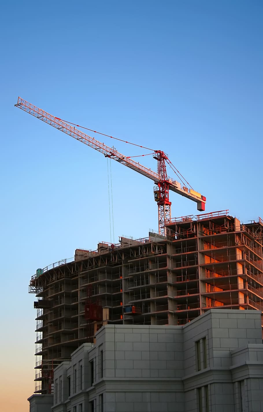 building, construction, crane, site, work, industrial, machinery HD wallpaper