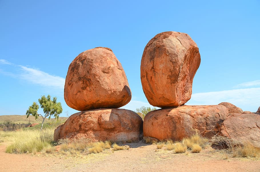 brown rocks, Devils Marbles, Karlu Karlu, australia, boulder HD wallpaper