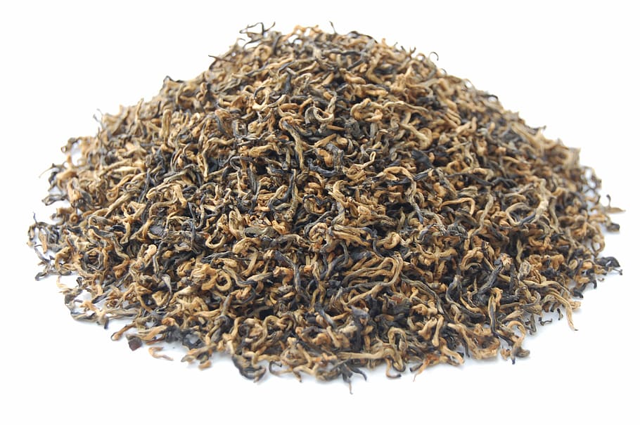 bean sprout lot, black tea, aroma, white background, studio shot HD wallpaper