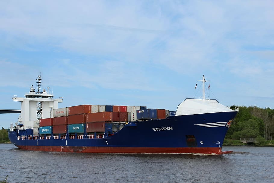 container ship, freighter, nok, nautical vessel, water, transportation HD wallpaper
