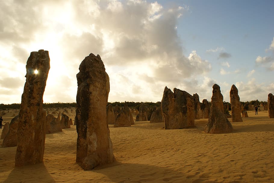 dessert, stone, australia, sky, cloud - sky, rock, rock - object HD wallpaper